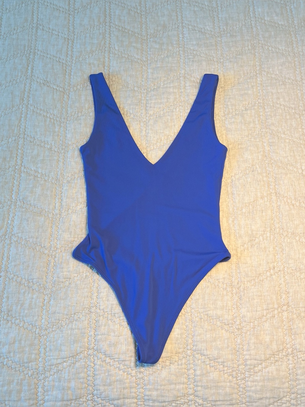 Aritzia Babaton stunning blue V neck bodysuit